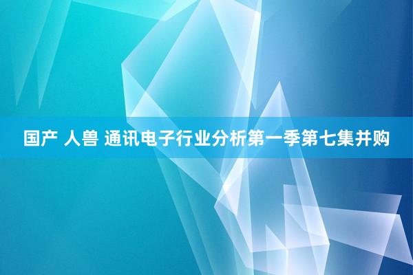 国产 人兽 通讯电子行业分析第一季第七集并购