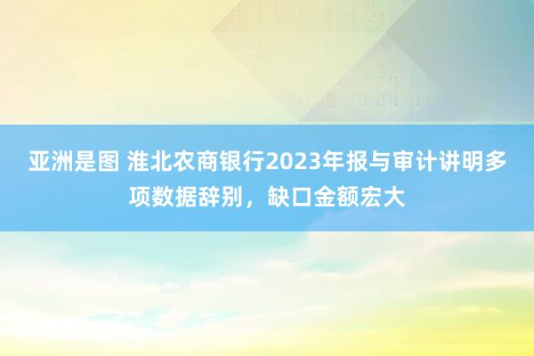 亚洲是图 淮北农商银行2023年报与审计讲明多项数据辞别，缺口金额宏大