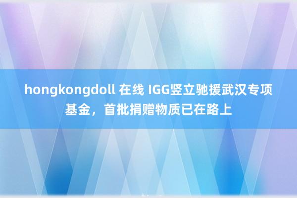 hongkongdoll 在线 IGG竖立驰援武汉专项基金，首批捐赠物质已在路上