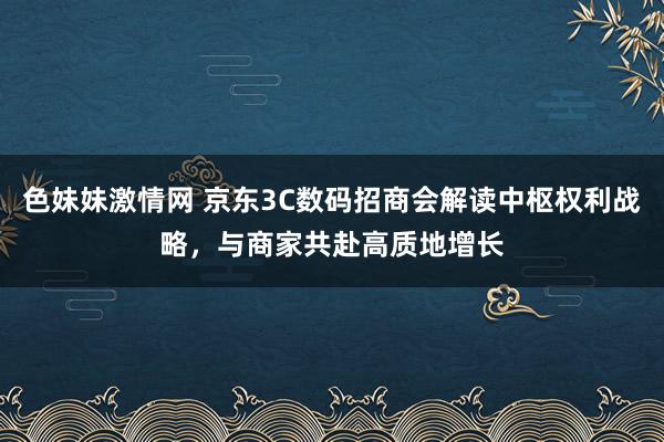 色妹妹激情网 京东3C数码招商会解读中枢权利战略，与商家共赴高质地增长