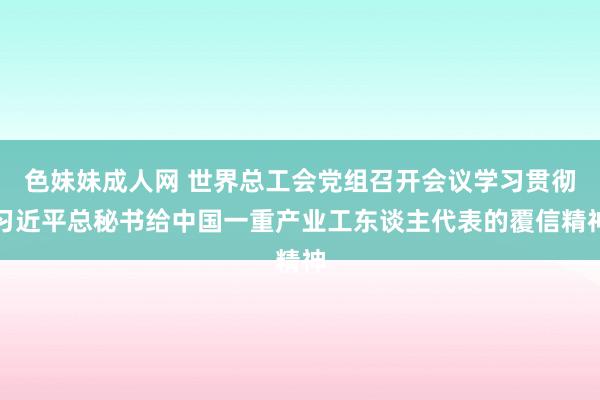 色妹妹成人网 世界总工会党组召开会议学习贯彻习近平总秘书给中国一重产业工东谈主代表的覆信精神