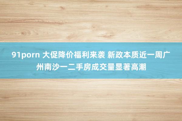 91porn 大促降价福利来袭 新政本质近一周广州南沙一二手房成交量显著高潮