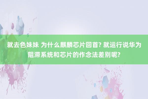 就去色妹妹 为什么麒麟芯片回首? 就运行说华为阻滞系统和芯片的作念法差别呢?