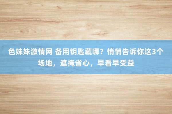 色妹妹激情网 备用钥匙藏哪？悄悄告诉你这3个场地，遮掩省心，早看早受益