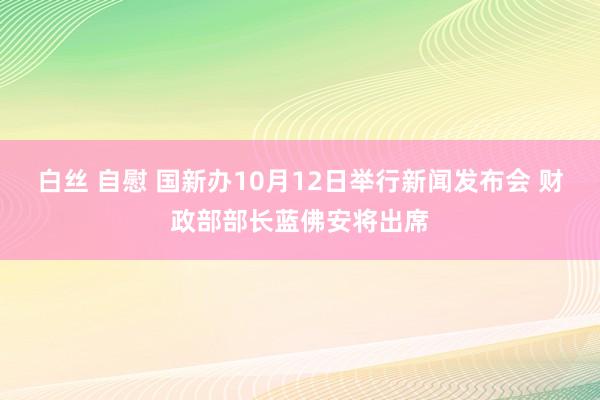 白丝 自慰 国新办10月12日举行新闻发布会 财政部部长蓝佛安将出席