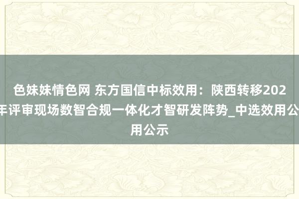 色妹妹情色网 东方国信中标效用：陕西转移2024年评审现场数智合规一体化才智研发阵势_中选效用公示