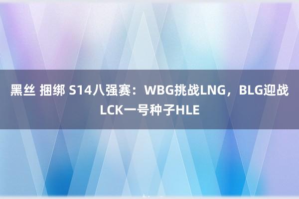 黑丝 捆绑 S14八强赛：WBG挑战LNG，BLG迎战LCK一号种子HLE