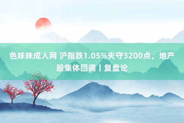 色妹妹成人网 沪指跌1.05%失守3200点，地产股集体回调丨复盘论