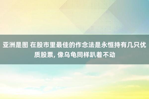 亚洲是图 在股市里最佳的作念法是永恒持有几只优质股票, 像乌龟同样趴着不动