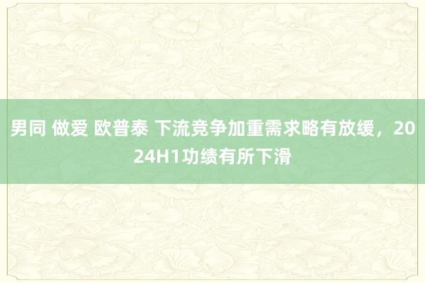 男同 做爱 欧普泰 下流竞争加重需求略有放缓，2024H1功绩有所下滑