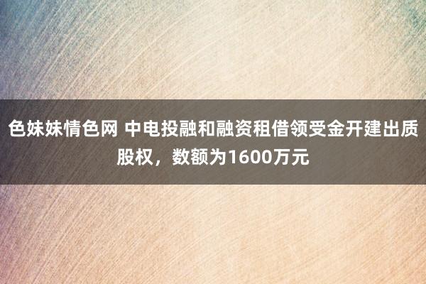 色妹妹情色网 中电投融和融资租借领受金开建出质股权，数额为1600万元