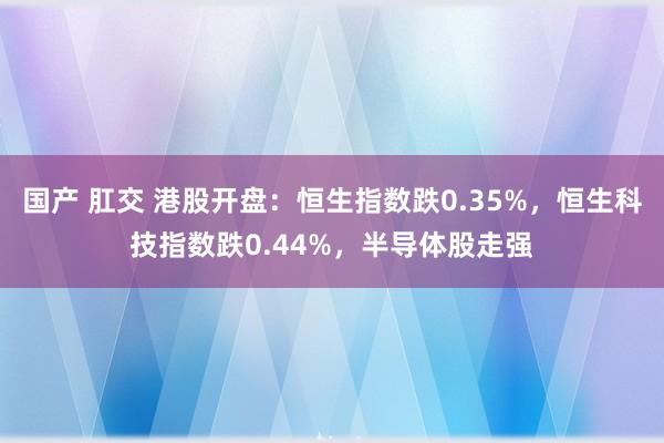 国产 肛交 港股开盘：恒生指数跌0.35%，恒生科技指数跌0.44%，半导体股走强