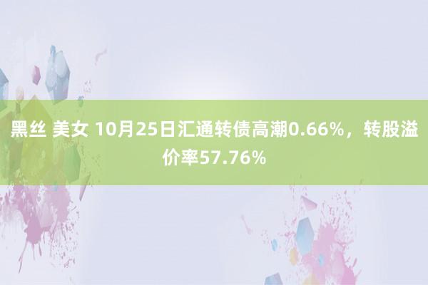 黑丝 美女 10月25日汇通转债高潮0.66%，转股溢价率57.76%