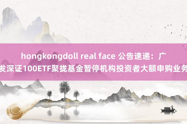 hongkongdoll real face 公告速递：广发深证100ETF聚拢基金暂停机构投资者大额申购业务