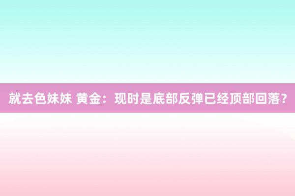 就去色妹妹 黄金：现时是底部反弹已经顶部回落？