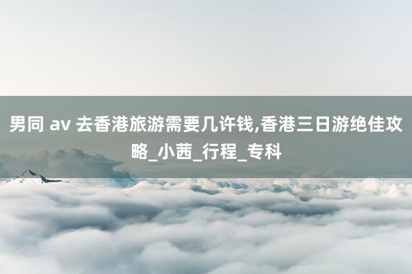 男同 av 去香港旅游需要几许钱,香港三日游绝佳攻略_小茜_行程_专科