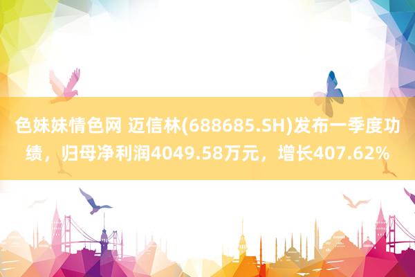 色妹妹情色网 迈信林(688685.SH)发布一季度功绩，归母净利润4049.58万元，增长407.